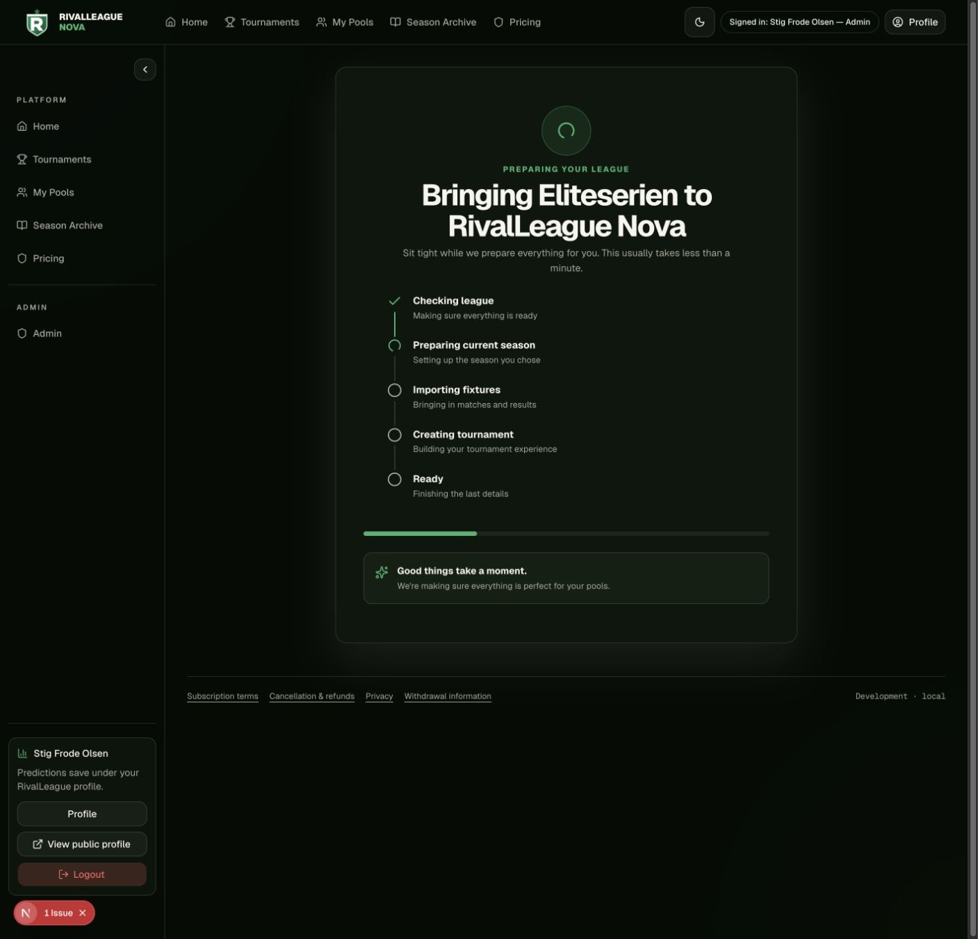 Implemented dark Bring Your League preparing state